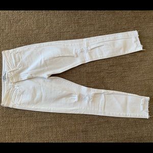 “Just Black” white ripped skinny jeans
